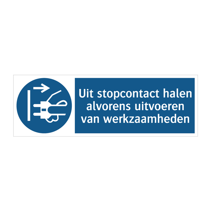 Uit stopcontact halen alvorens uitvoeren van werkzaamheden