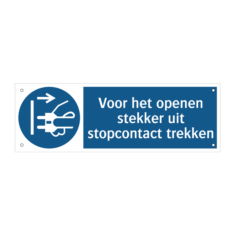 Voor het openen stekker uit stopcontact trekken & Voor het openen stekker uit stopcontact trekken