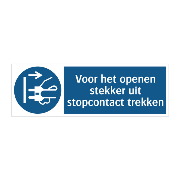 Voor het openen stekker uit stopcontact trekken & Voor het openen stekker uit stopcontact trekken