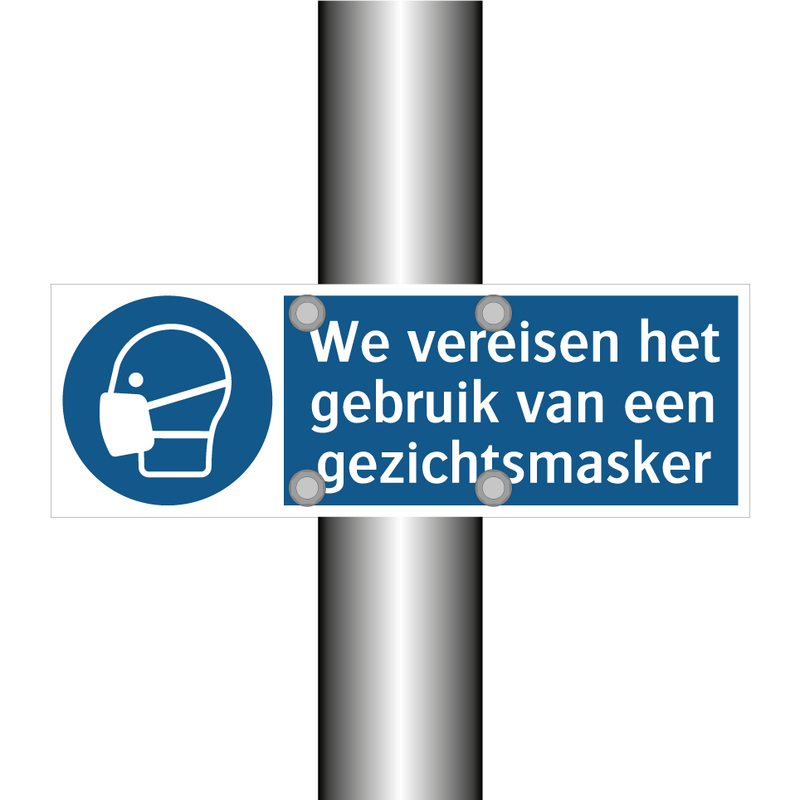 We vereisen het gebruik van een gezichtsmasker & We vereisen het gebruik van een gezichtsmasker