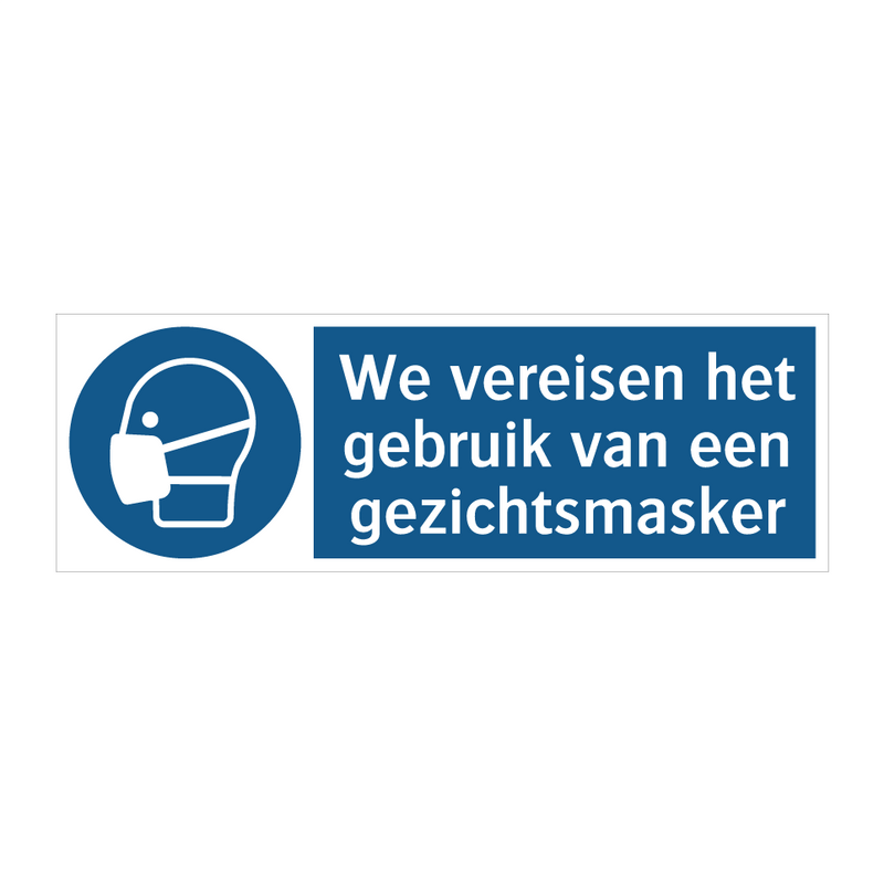 We vereisen het gebruik van een gezichtsmasker & We vereisen het gebruik van een gezichtsmasker