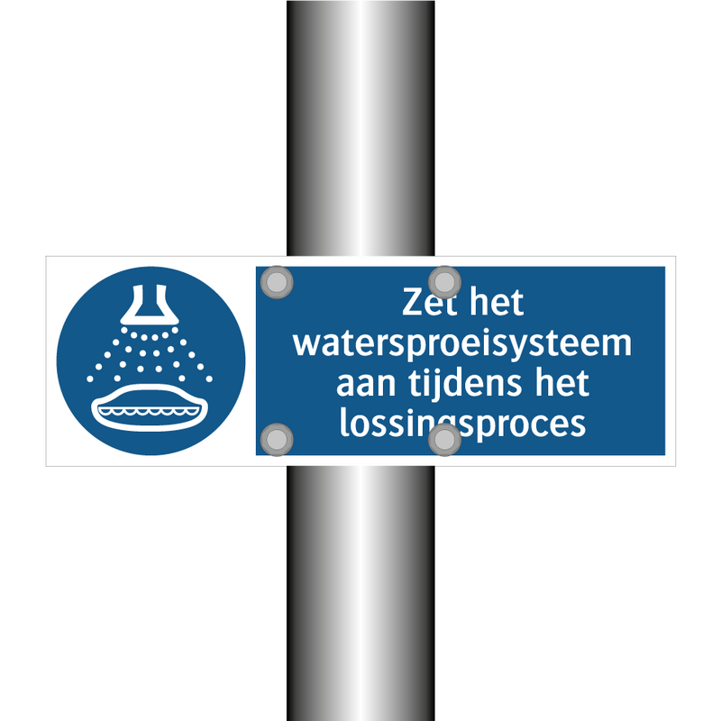 Zet het watersproeisysteem aan tijdens het lossingsproces