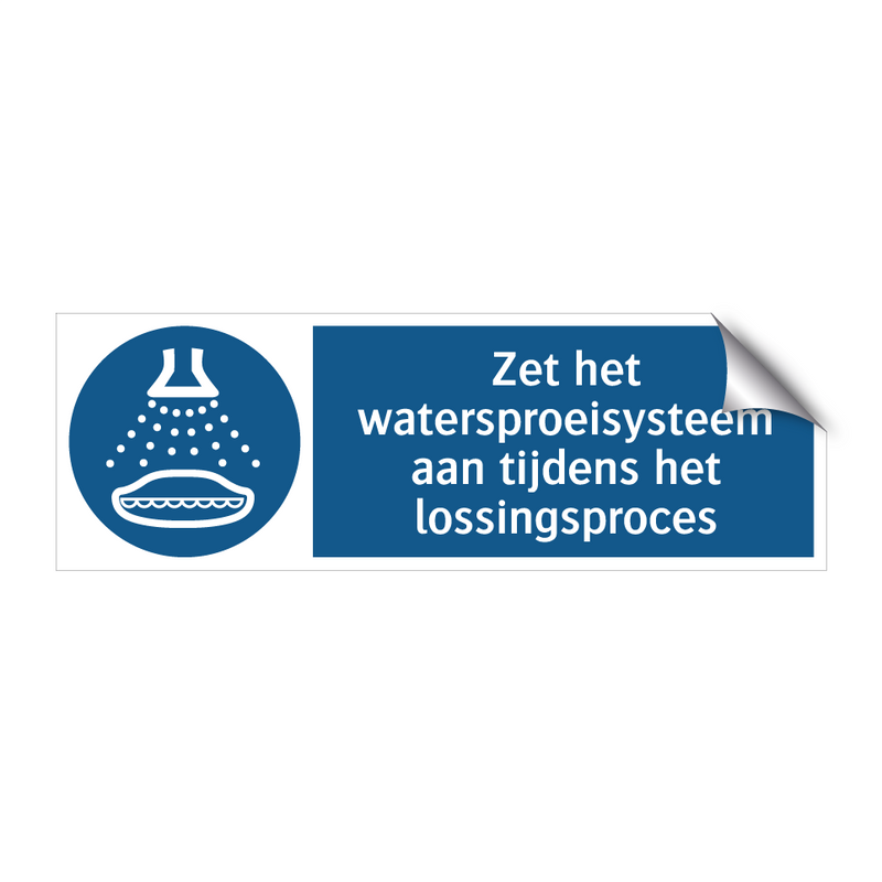 Zet het watersproeisysteem aan tijdens het lossingsproces