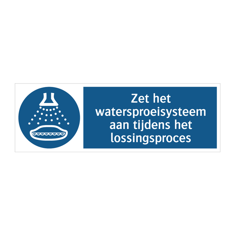 Zet het watersproeisysteem aan tijdens het lossingsproces