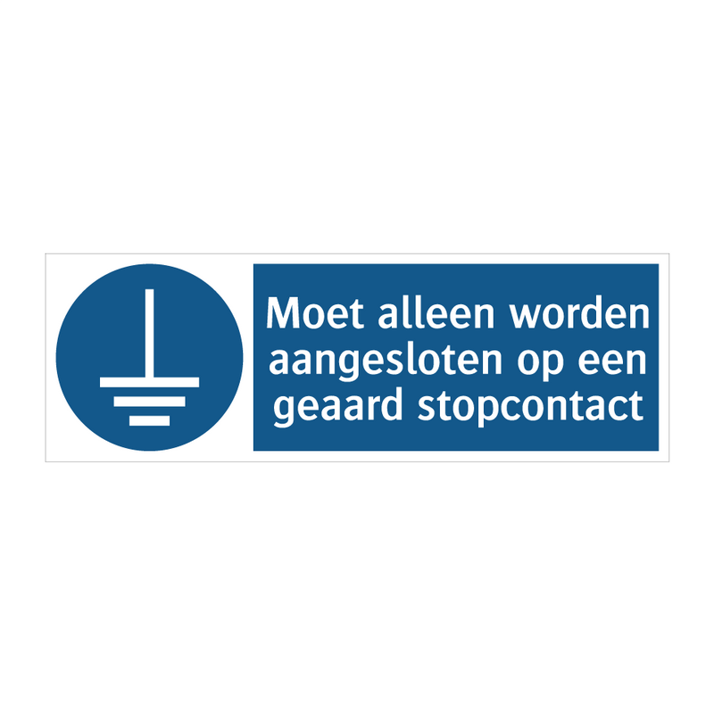 Moet alleen worden aangesloten op een geaard stopcontact