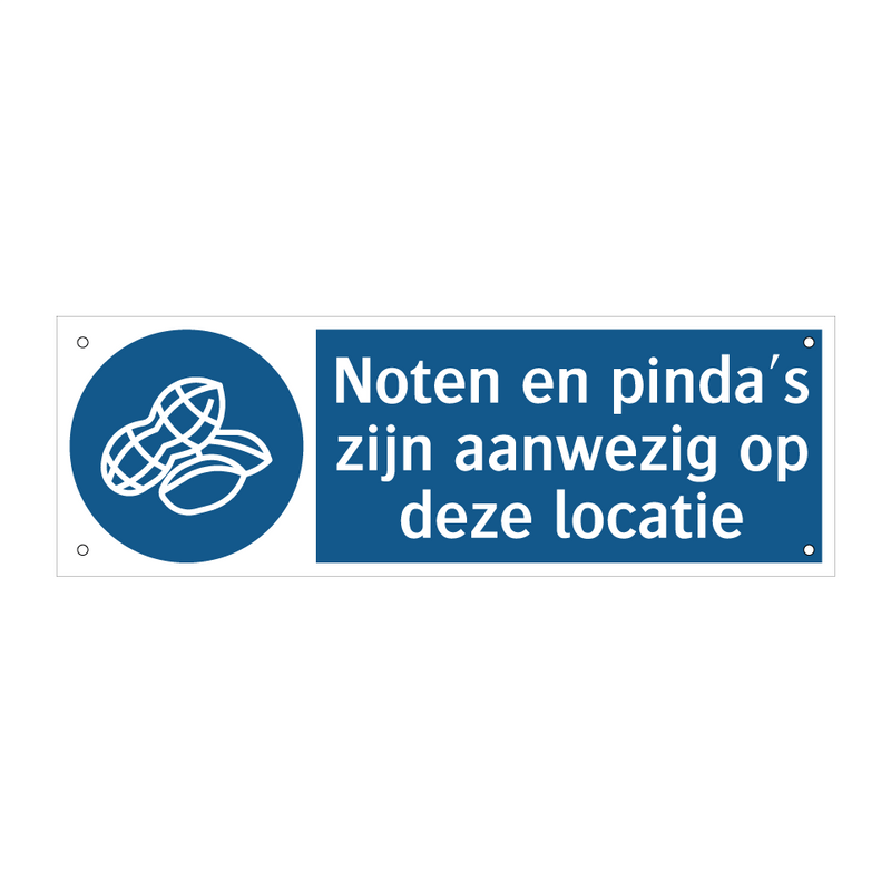 Noten en pinda's zijn aanwezig op deze locatie & Noten en pinda's zijn aanwezig op deze locatie