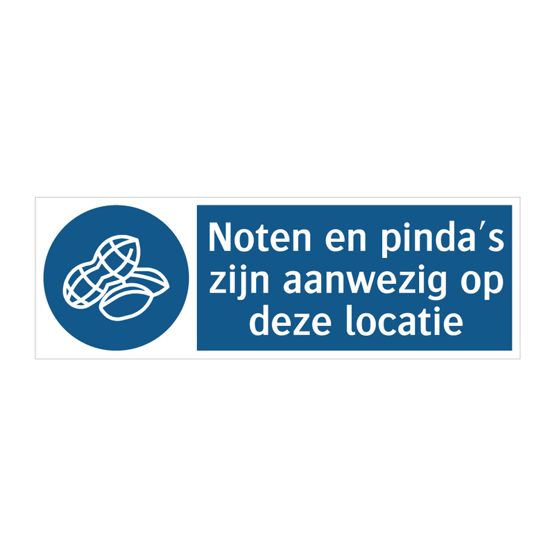 Noten en pinda's zijn aanwezig op deze locatie & Noten en pinda's zijn aanwezig op deze locatie