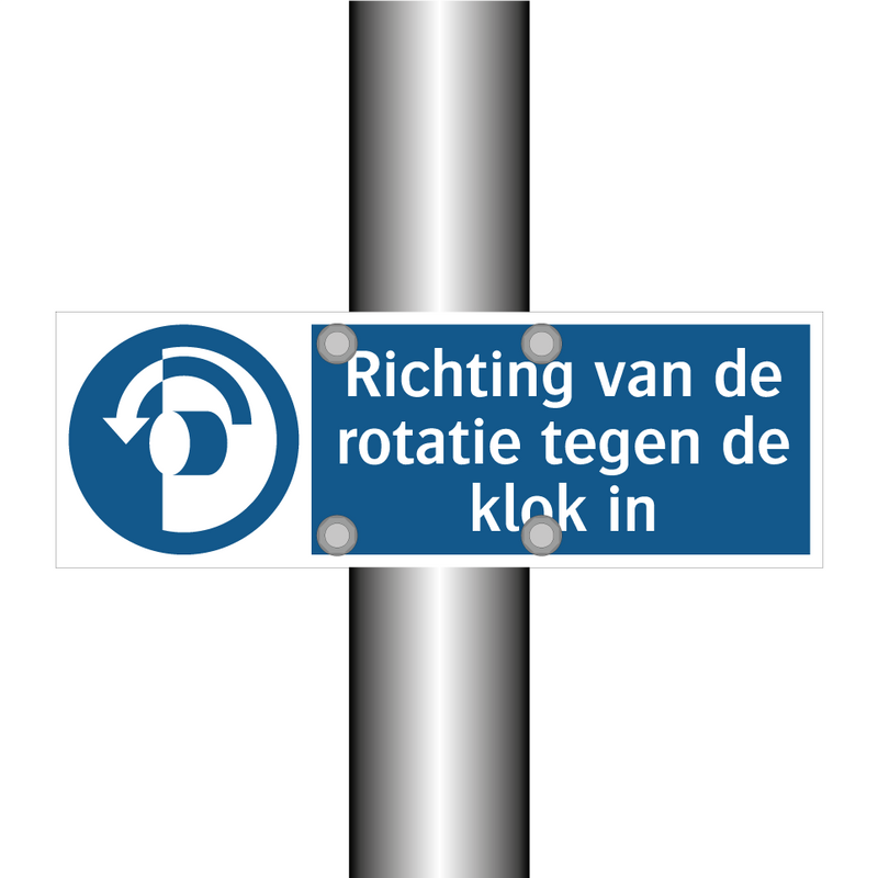 Richting van de rotatie tegen de klok in & Richting van de rotatie tegen de klok in