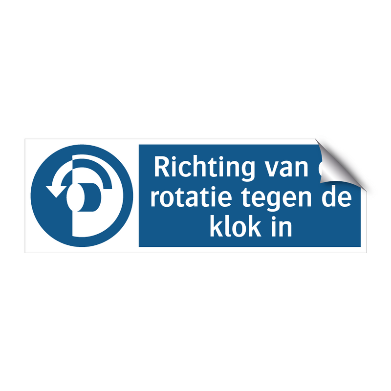 Richting van de rotatie tegen de klok in & Richting van de rotatie tegen de klok in