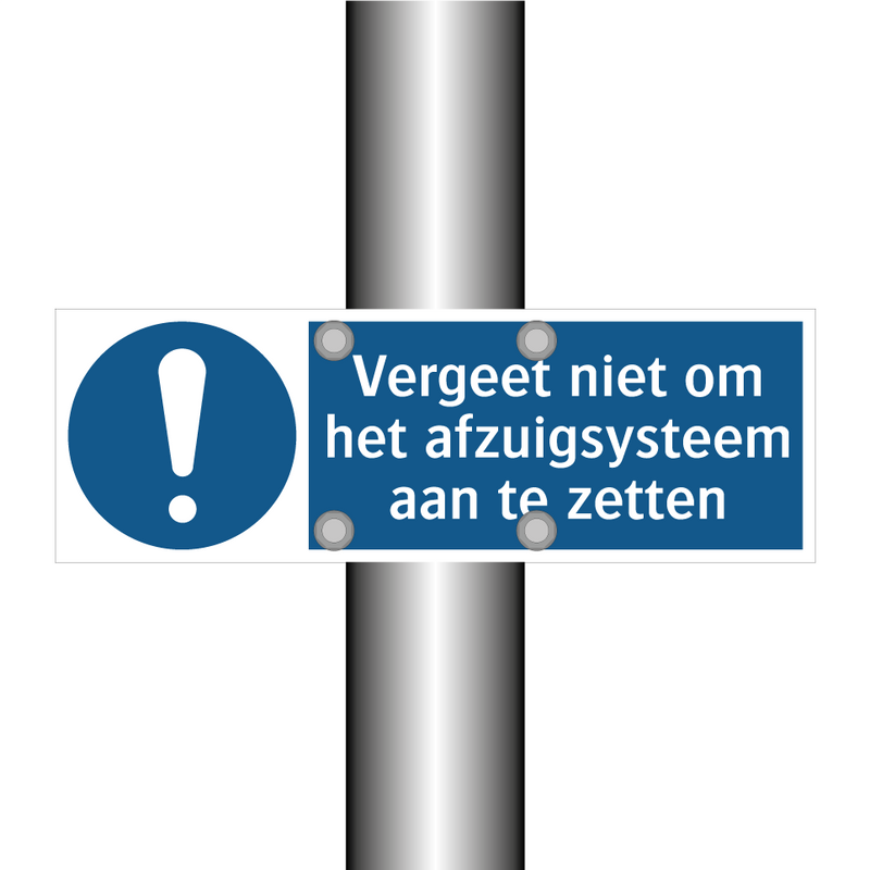 Vergeet niet om het afzuigsysteem aan te zetten & Vergeet niet om het afzuigsysteem aan te zetten