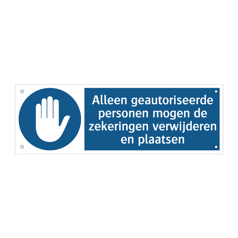 Alleen geautoriseerde personen mogen de zekeringen verwijderen en plaatsen