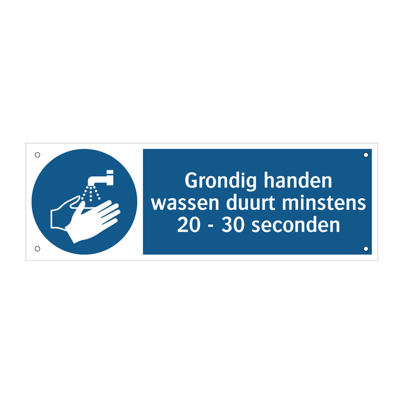 Grondig handen wassen duurt minstens 20 - 30 seconden