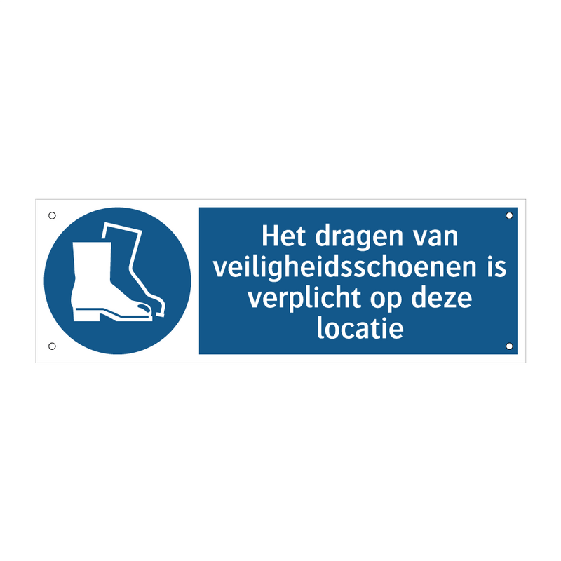 Het dragen van veiligheidsschoenen is verplicht op deze locatie