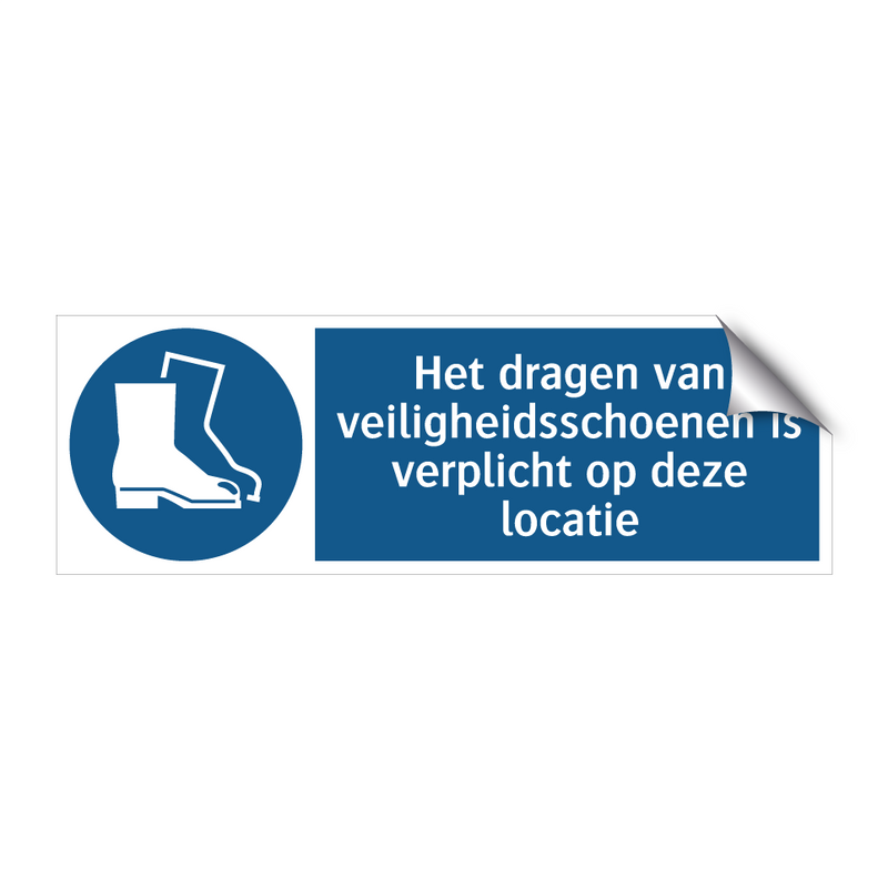 Het dragen van veiligheidsschoenen is verplicht op deze locatie