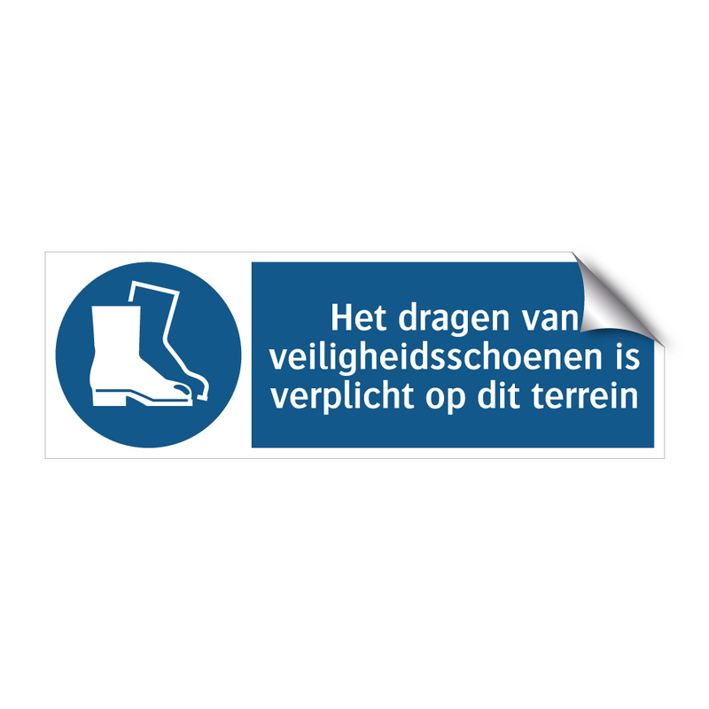 Het dragen van veiligheidsschoenen is verplicht op dit terrein