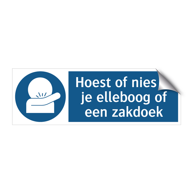 Hoest of nies in je elleboog of een zakdoek & Hoest of nies in je elleboog of een zakdoek