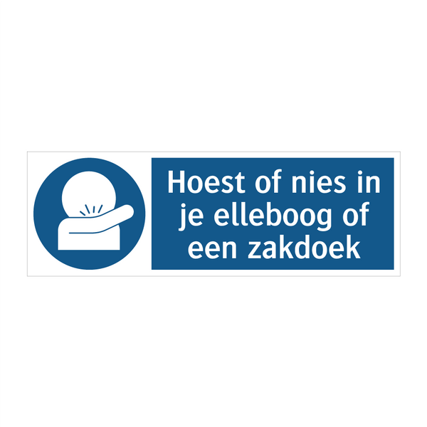 Hoest of nies in je elleboog of een zakdoek & Hoest of nies in je elleboog of een zakdoek