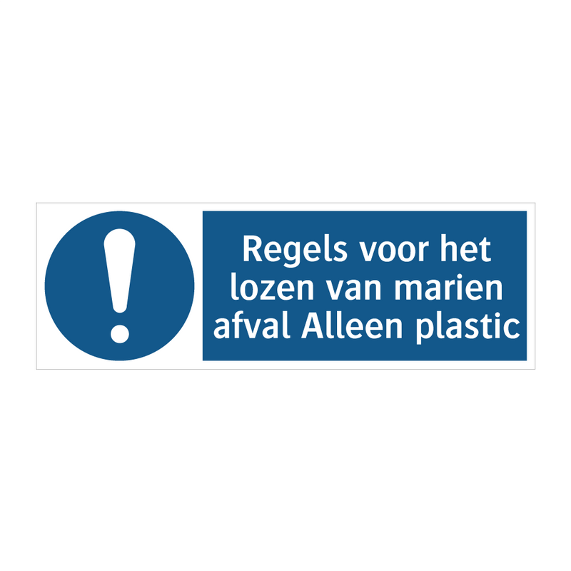 Regels voor het lozen van marien afval Alleen plastic