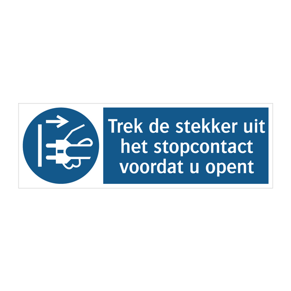 Trek de stekker uit het stopcontact voordat u opent