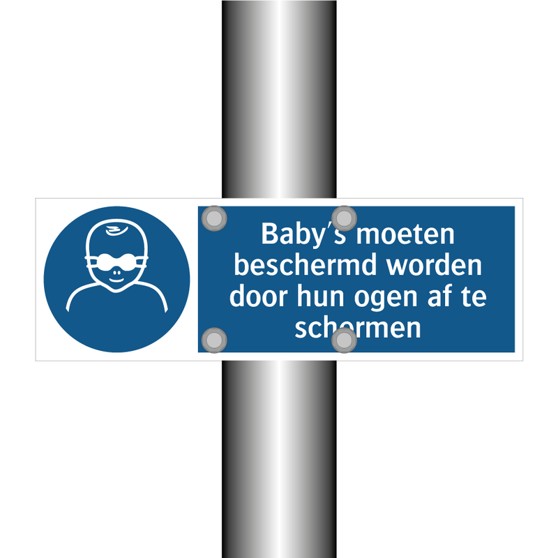 Baby's moeten beschermd worden door hun ogen af te schermen