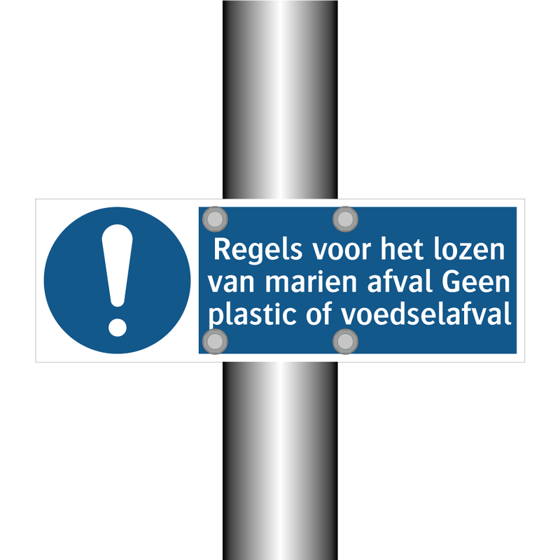 Regels voor het lozen van marien afval Geen plastic of voedselafval