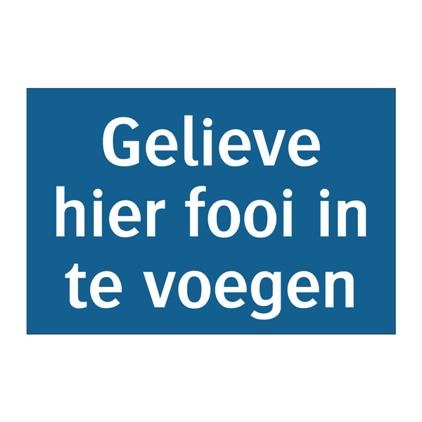 Gelieve hier fooi in te voegen & Gelieve hier fooi in te voegen & Gelieve hier fooi in te voegen