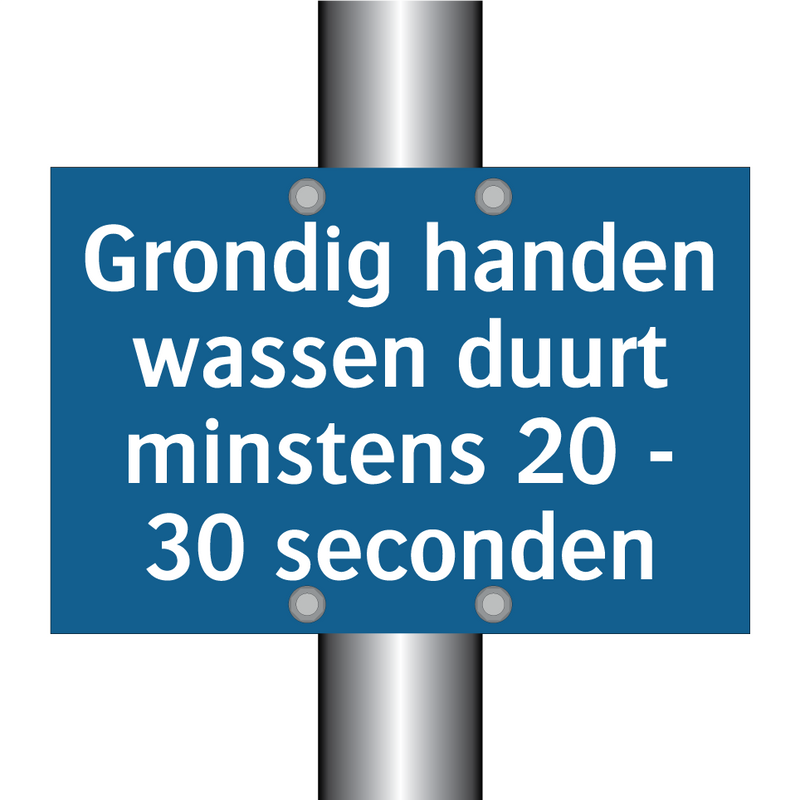 Grondig handen wassen duurt minstens 20 - 30 seconden