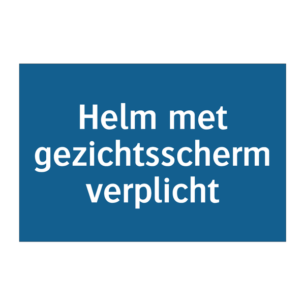 Helm met gezichtsscherm verplicht & Helm met gezichtsscherm verplicht