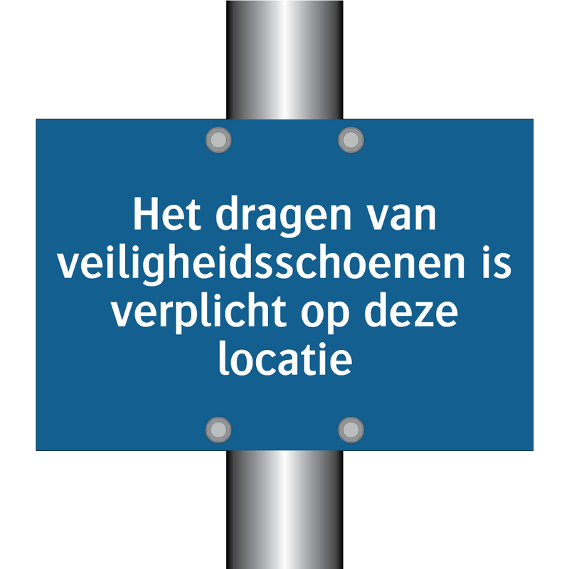 Het dragen van veiligheidsschoenen is verplicht op deze locatie