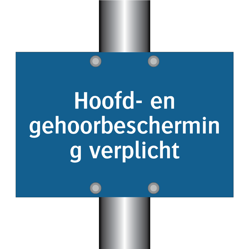 Hoofd- en gehoorbescherming verplicht & Hoofd- en gehoorbescherming verplicht