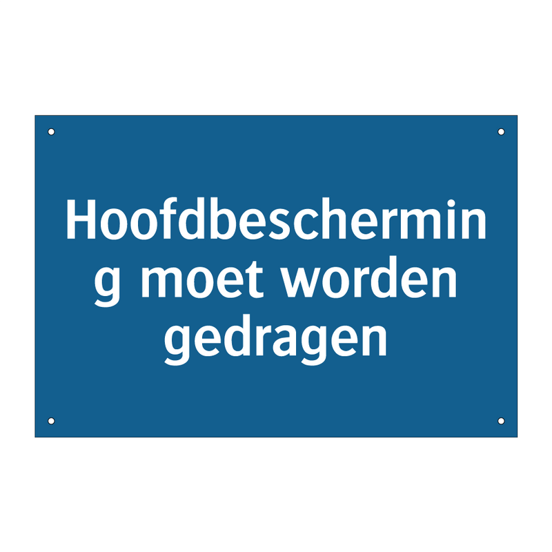 Hoofdbescherming moet worden gedragen & Hoofdbescherming moet worden gedragen