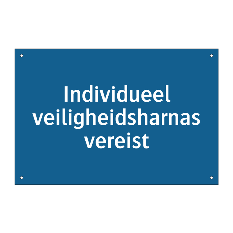 Individueel veiligheidsharnas vereist & Individueel veiligheidsharnas vereist