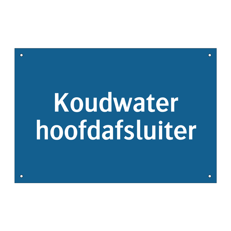 Koudwater hoofdafsluiter & Koudwater hoofdafsluiter & Koudwater hoofdafsluiter