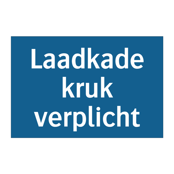 Laadkade kruk verplicht & Laadkade kruk verplicht & Laadkade kruk verplicht