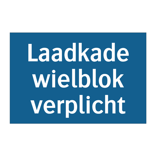 Laadkade wielblok verplicht & Laadkade wielblok verplicht & Laadkade wielblok verplicht