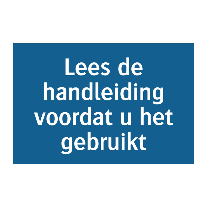 Lees de handleiding voordat u het gebruikt & Lees de handleiding voordat u het gebruikt