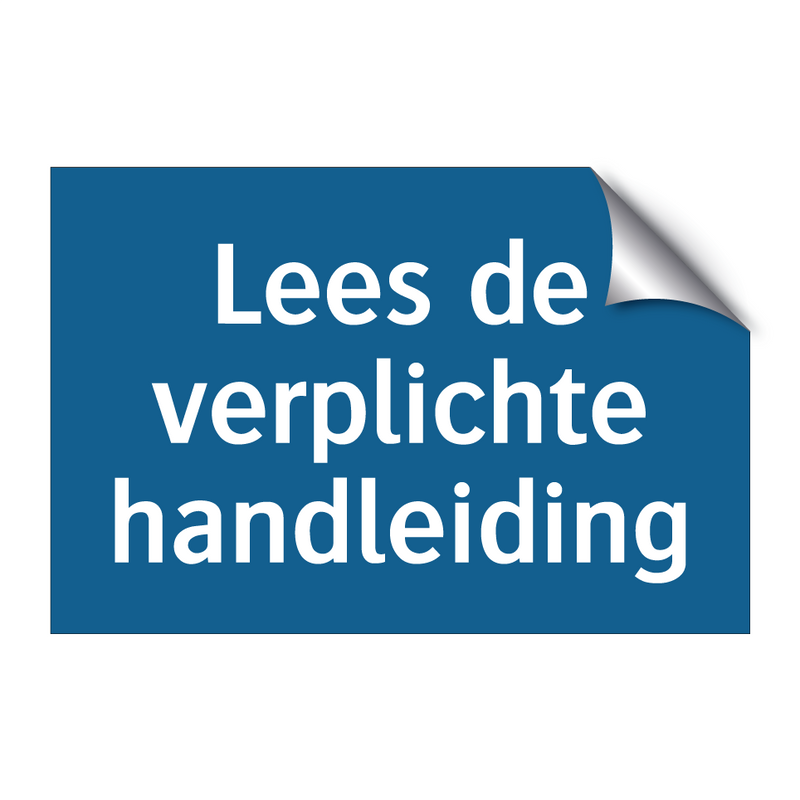 Lees de verplichte handleiding & Lees de verplichte handleiding & Lees de verplichte handleiding