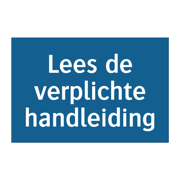 Lees de verplichte handleiding & Lees de verplichte handleiding & Lees de verplichte handleiding