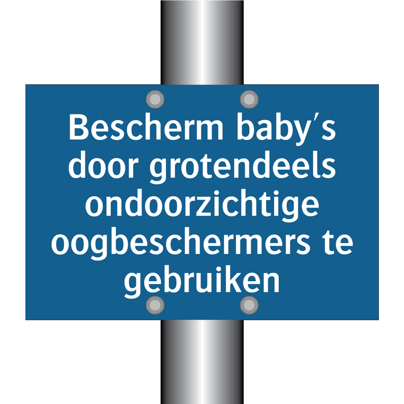 Bescherm baby's door grotendeels ondoorzichtige oogbeschermers te gebruiken