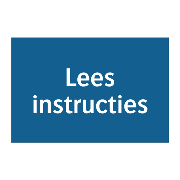 Lees instructies & Lees instructies & Lees instructies & Lees instructies & Lees instructies