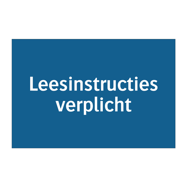 Leesinstructies verplicht & Leesinstructies verplicht & Leesinstructies verplicht