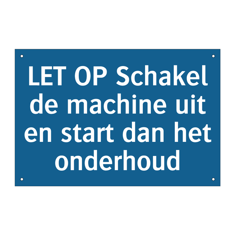 LET OP Schakel de machine uit en start dan het onderhoud