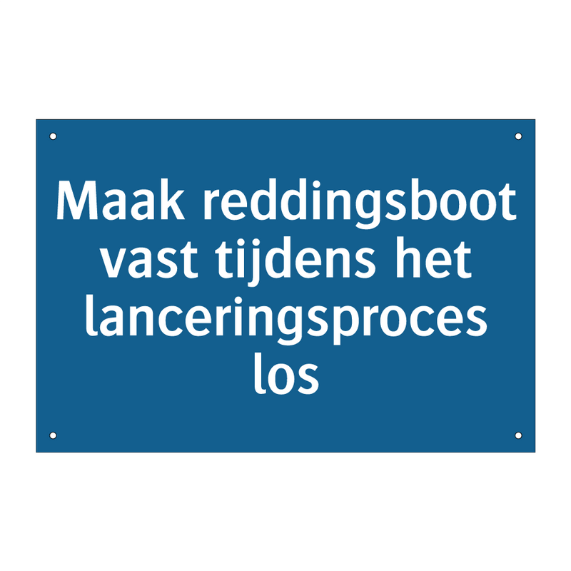 Maak reddingsboot vast tijdens het lanceringsproces los