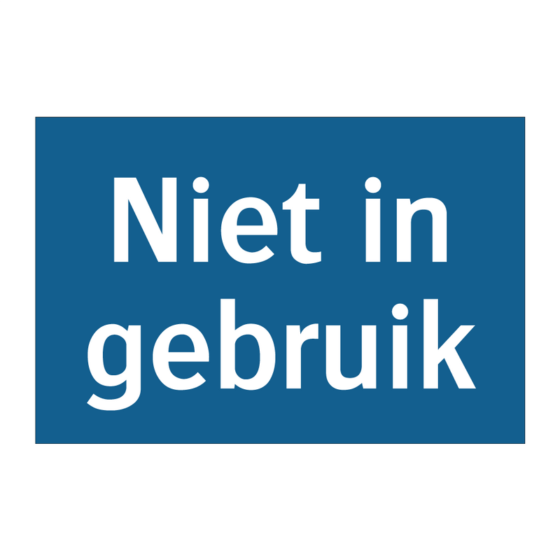 Niet in gebruik & Niet in gebruik & Niet in gebruik & Niet in gebruik & Niet in gebruik