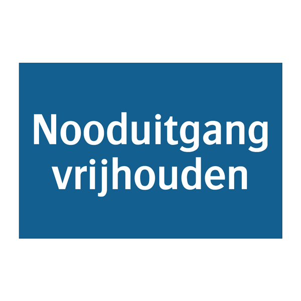 Nooduitgang vrijhouden & Nooduitgang vrijhouden & Nooduitgang vrijhouden & Nooduitgang vrijhouden