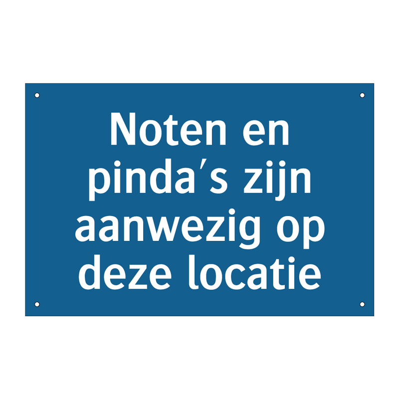 Noten en pinda's zijn aanwezig op deze locatie & Noten en pinda's zijn aanwezig op deze locatie