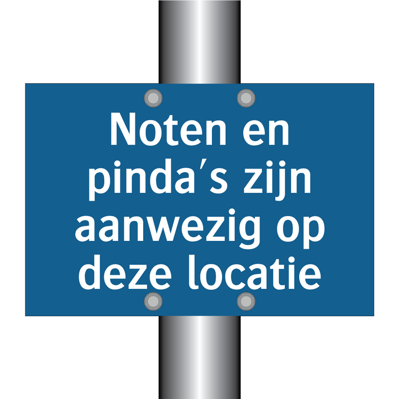 Noten en pinda's zijn aanwezig op deze locatie & Noten en pinda's zijn aanwezig op deze locatie