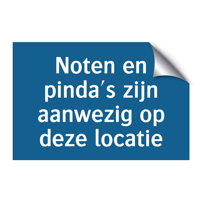 Noten en pinda's zijn aanwezig op deze locatie & Noten en pinda's zijn aanwezig op deze locatie