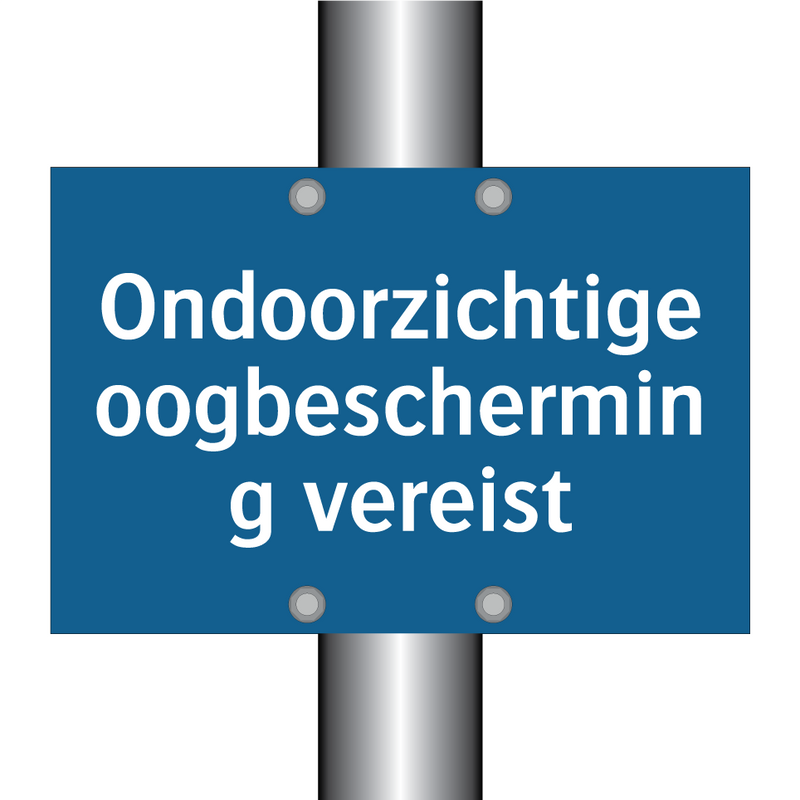 Ondoorzichtige oogbescherming vereist & Ondoorzichtige oogbescherming vereist