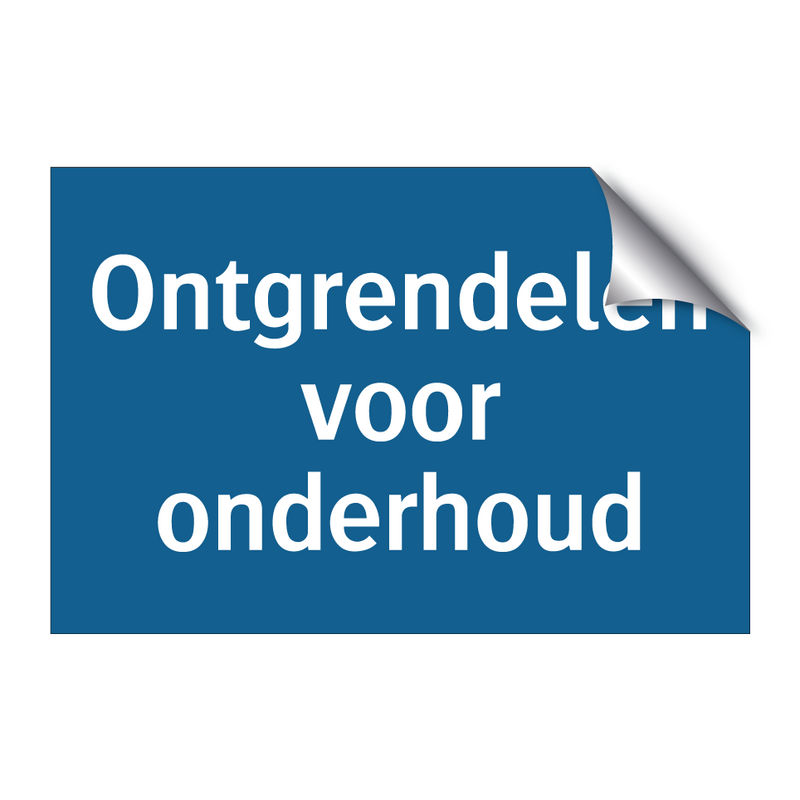 Ontgrendelen voor onderhoud & Ontgrendelen voor onderhoud & Ontgrendelen voor onderhoud